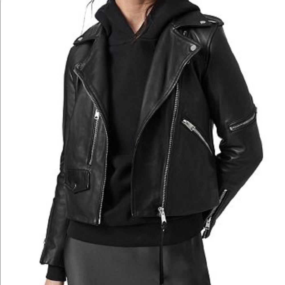 NEW ALLSAINTS Darnley Leather Biker Jacket - Picture 1 of 3
